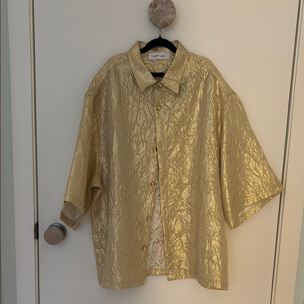 Gold Button-Up Shirt
